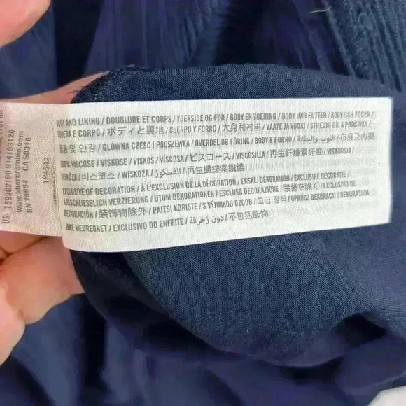 Abercrombie & Fitch Dress Women’s Small Navy Floral Embroidered Gauze Pockets - Picture 5 of 8